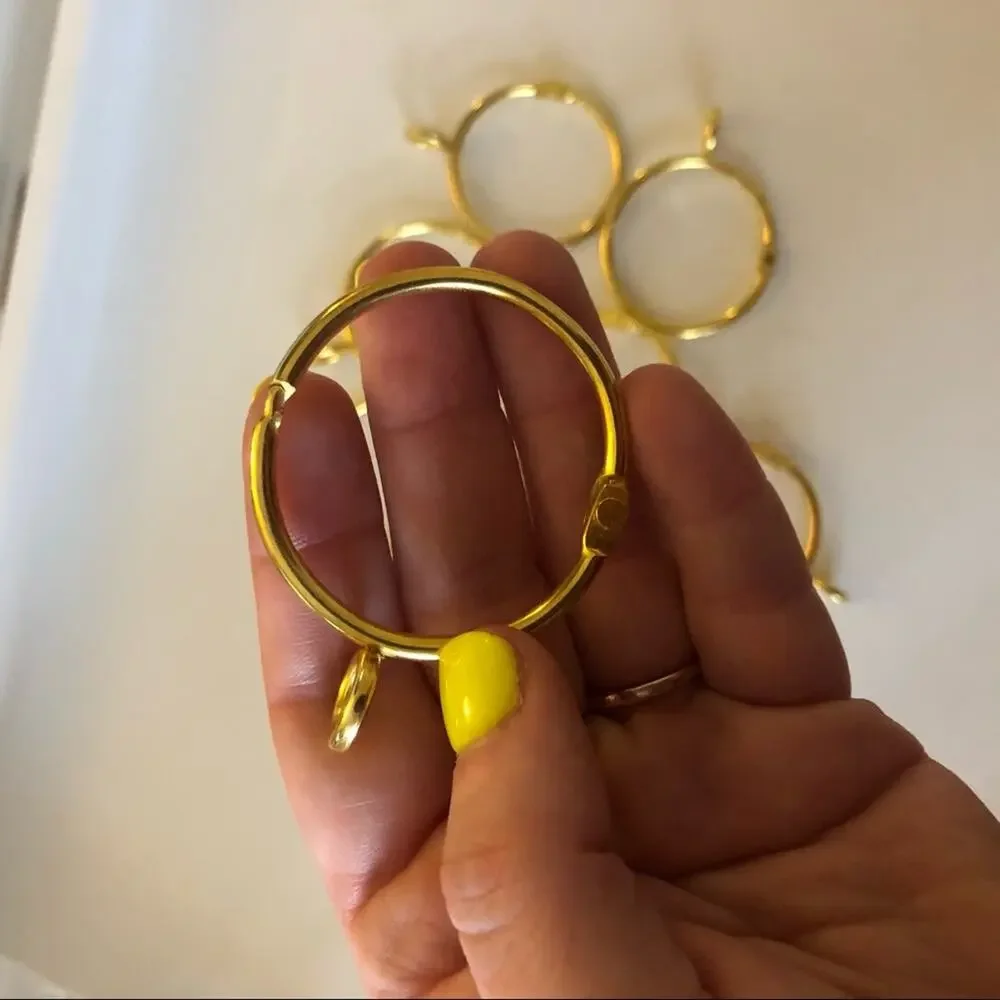 8 piece Brass Gold Metal Curtain Drapery Rings Eyelets